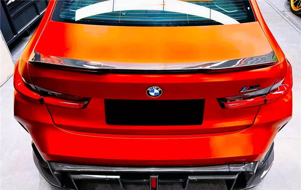 BMW 3 Series M3 G20 G80 Rear Spoiler V Style 2018-2024 ABS Gloss Black