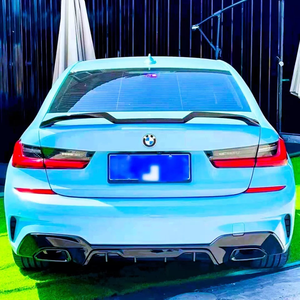 BMW 3 Series M3 G20 G80 Rear Spoiler V Style 2018-2024 ABS Gloss Black