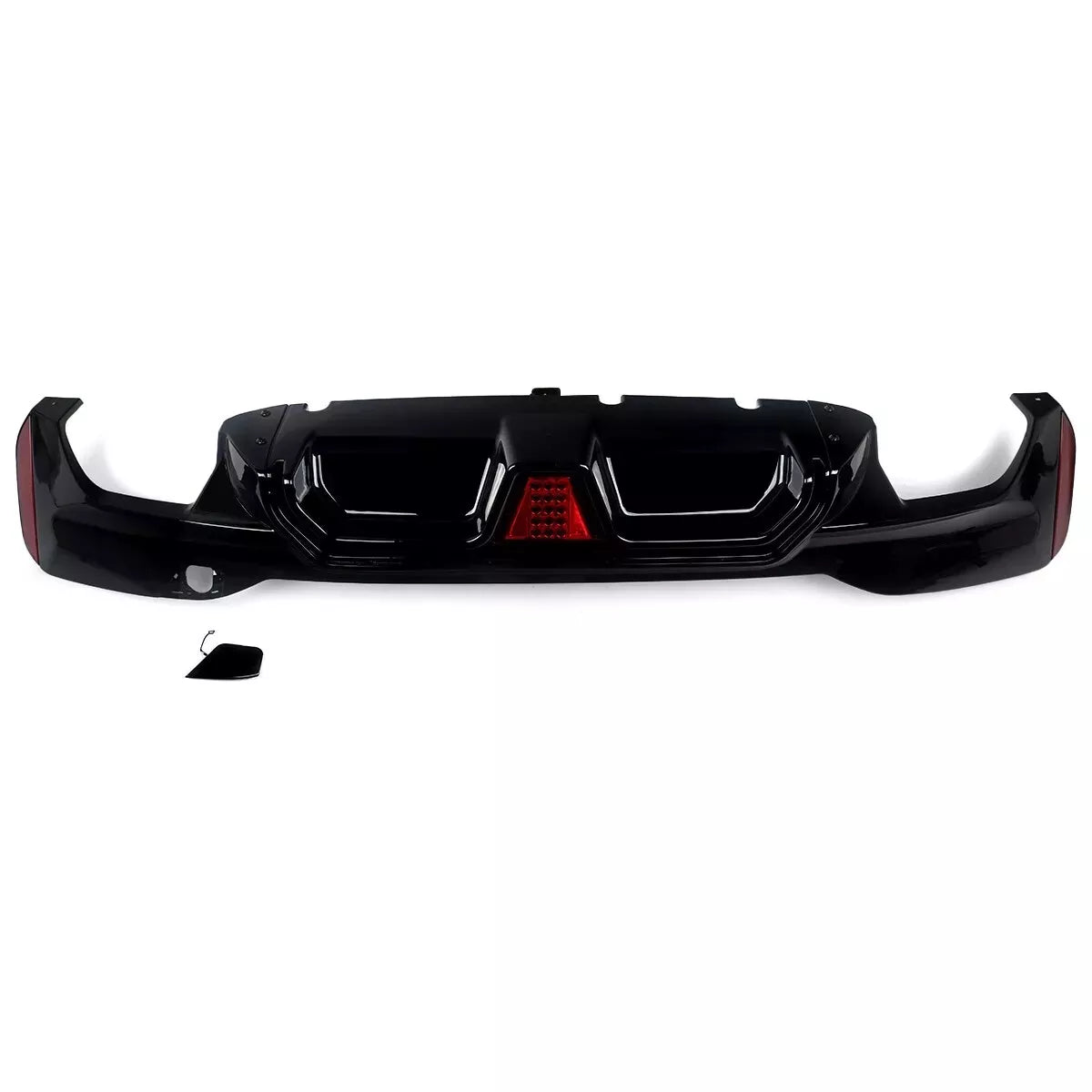 BMW 5 Series G30 Rear Valance Diffuser W/LED 18-20 ABS Gloss Black