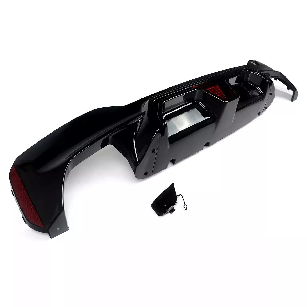 BMW 5 Series G30 Rear Valance Diffuser W/LED 18-20 ABS Gloss Black