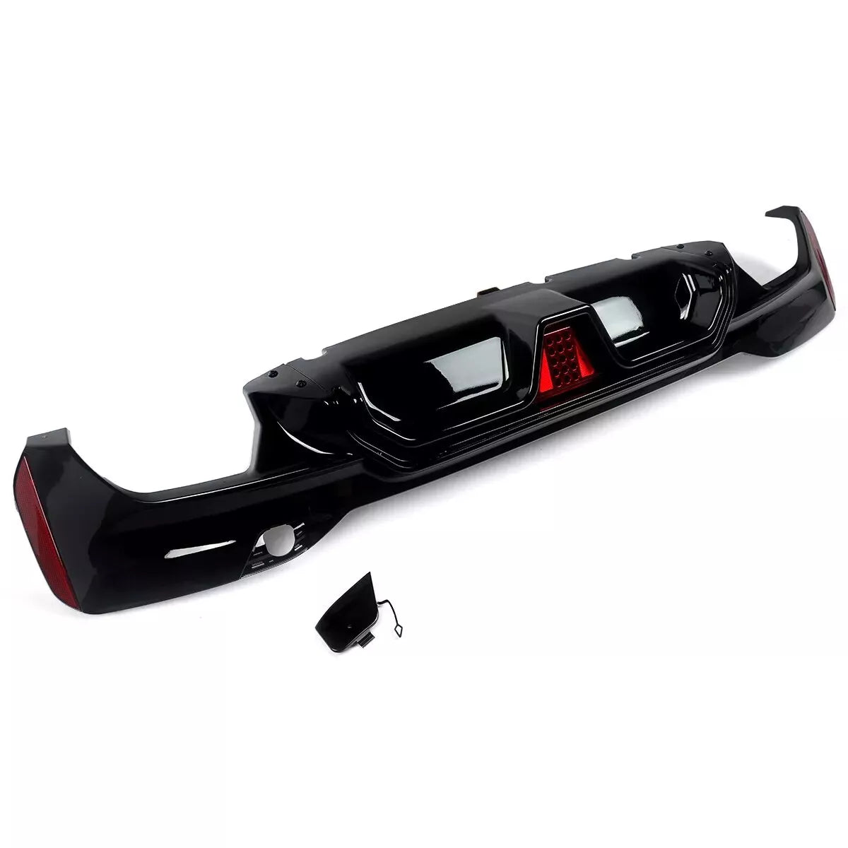 BMW 5 Series G30 Rear Valance Diffuser W/LED 18-20 ABS Gloss Black