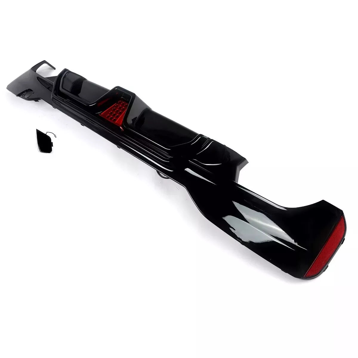 BMW 5 Series G30 Rear Valance Diffuser W/LED 18-20 ABS Gloss Black