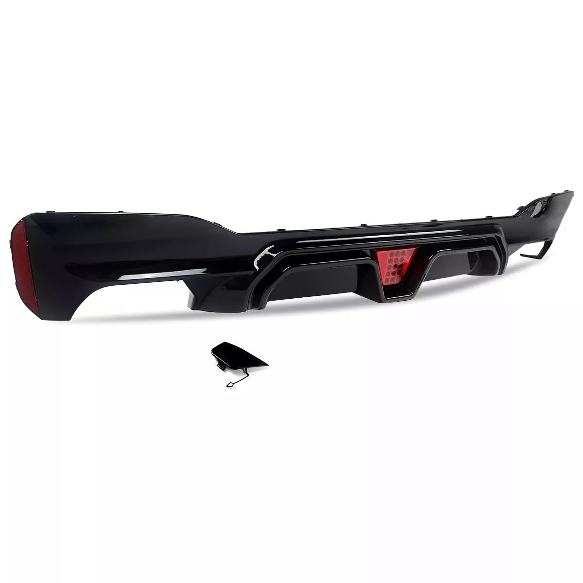 BMW 5 Series G30 Rear Valance Diffuser W/LED 18-20 ABS Gloss Black