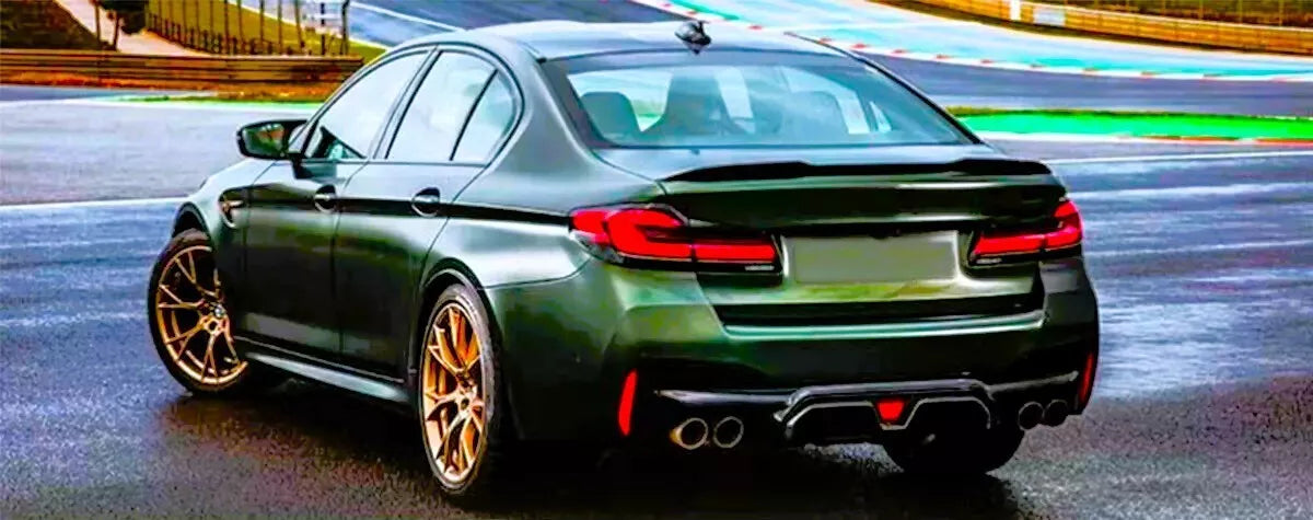 BMW 5 Series G30 Rear Valance Diffuser W/LED 18-20 ABS Gloss Black