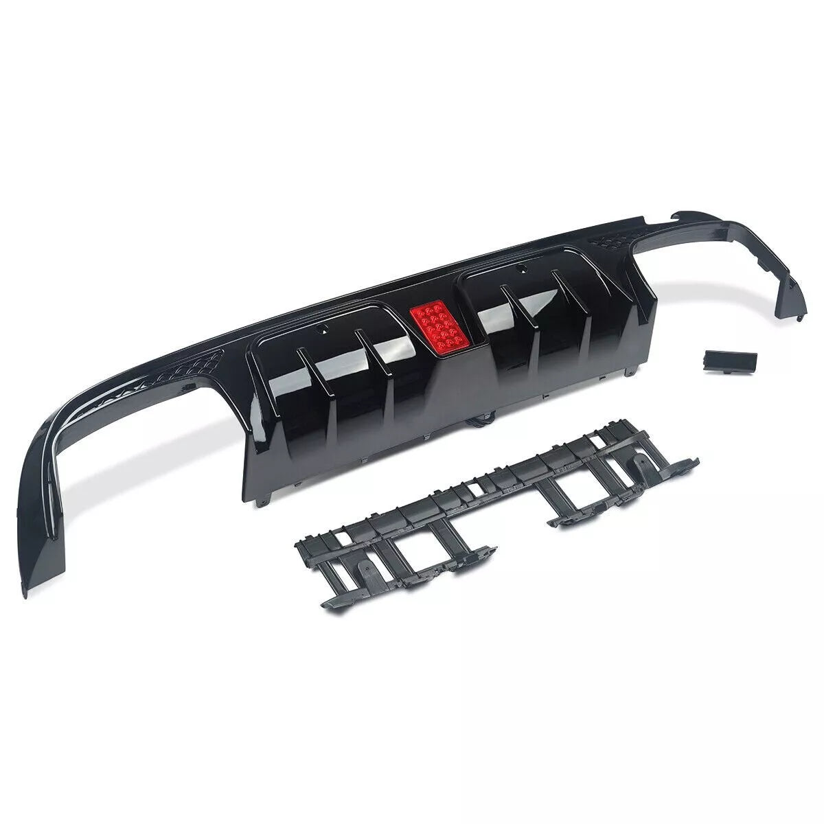 Mercedes C Class W205 AMG Line Rear Diffuser ABS Gloss Black 14-18