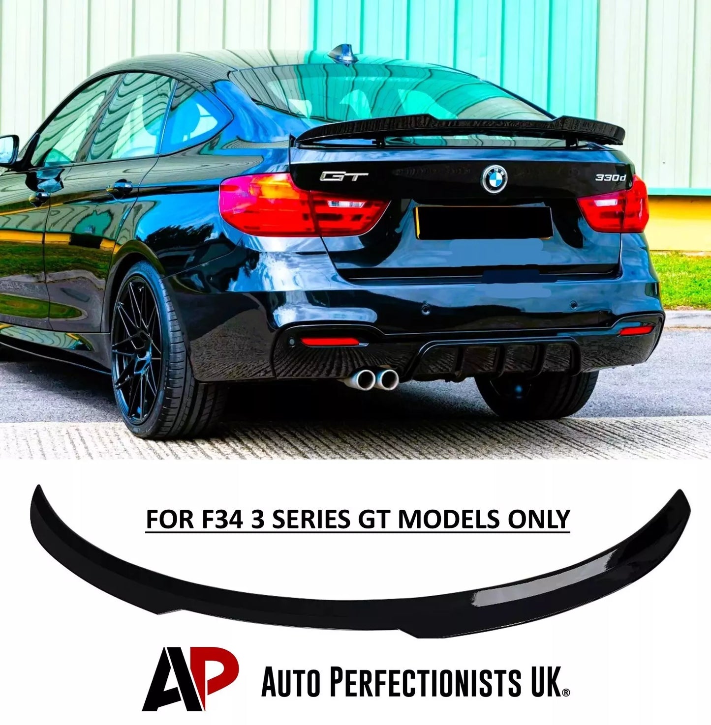 BMW 3 Series GT F34 Rear Boot Spoiler 2011-2019 ABS Gloss Black