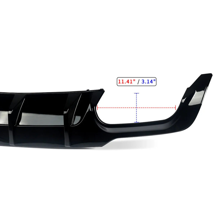 Mercedes C Class C63 AMG Rear Diffuser Valance 2011-15 ABS Gloss Black