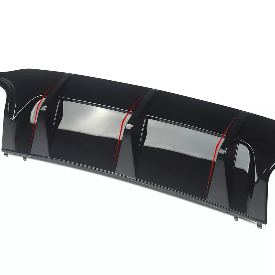 Mercedes C Class C63 AMG Rear Diffuser Valance 2011-15 ABS Gloss Black