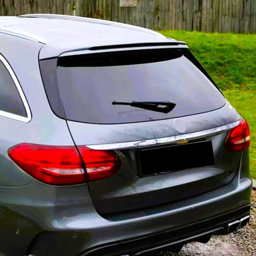 Mercedes C Class W205 Estate Rear Roof Spoiler Wing ABS Gloss Black