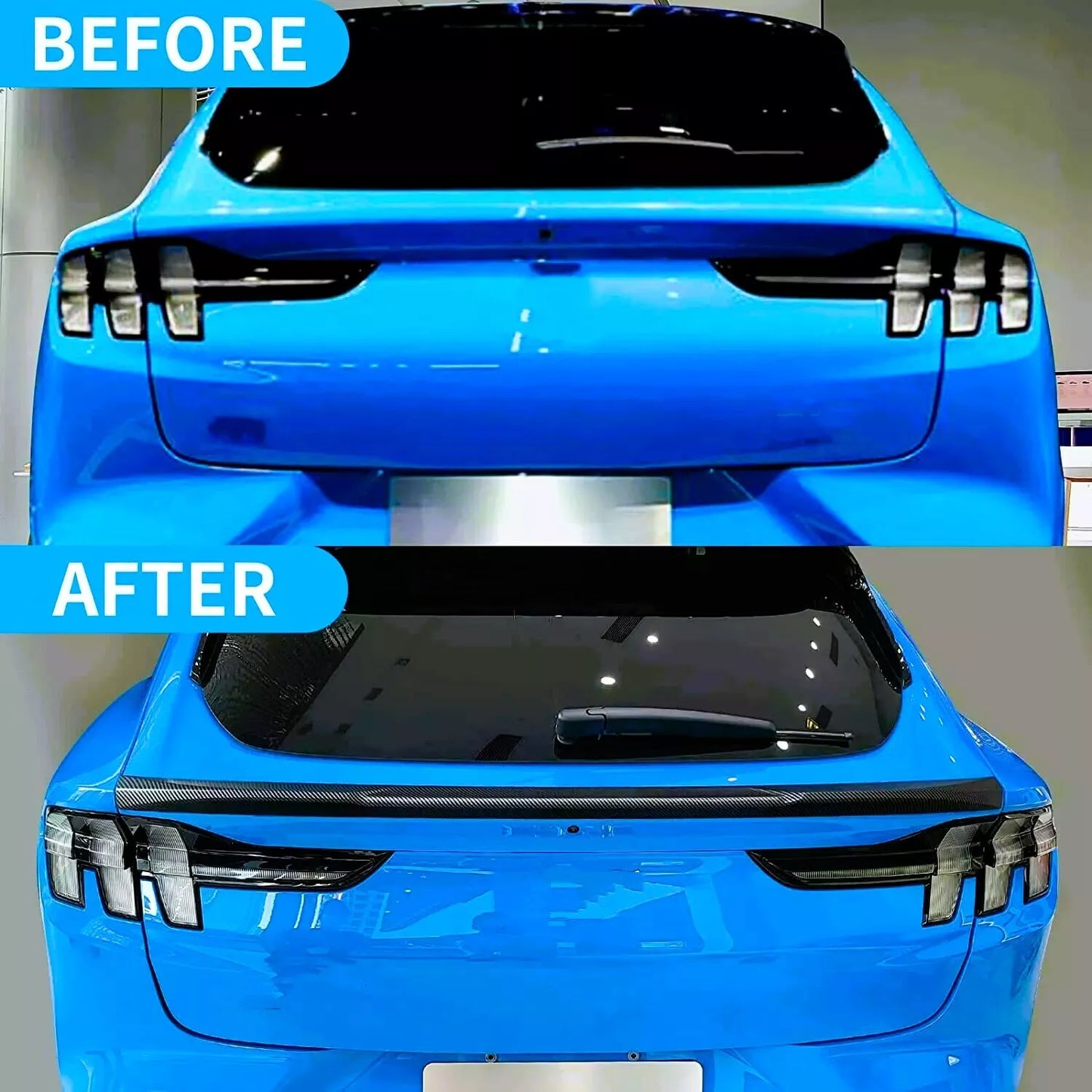 Ford Mustang Mach E Rear M4 Boot Spoiler Wing 2020-24 ABS Gloss Black