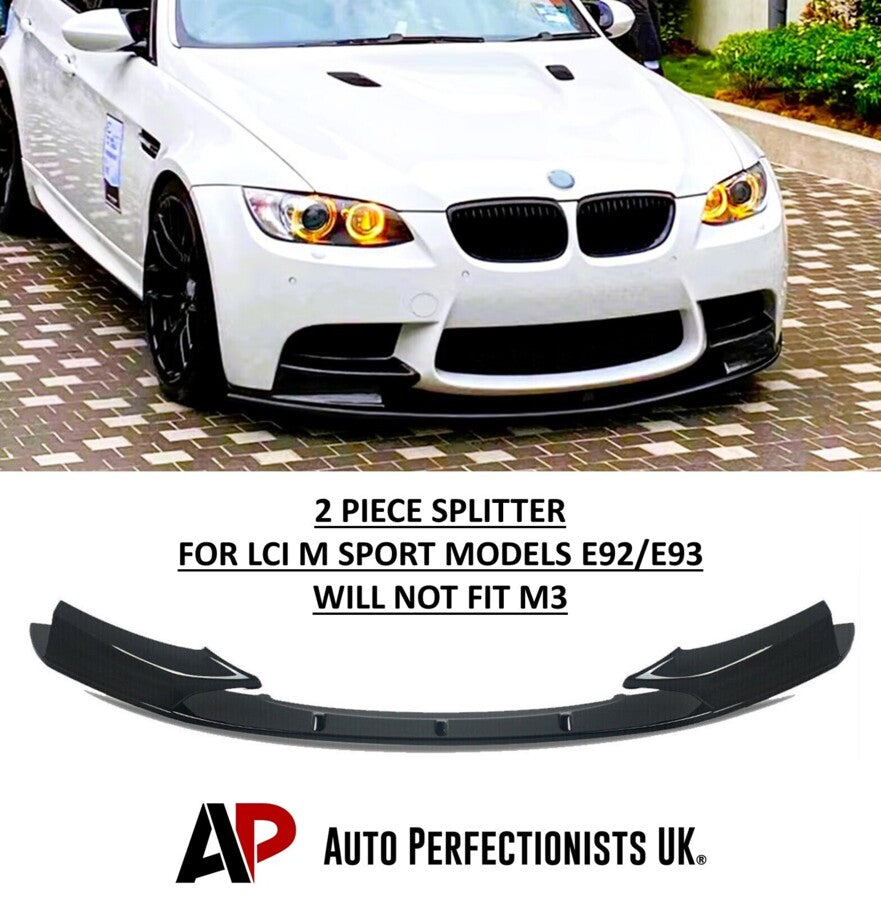 BMW 3 Series E92 E93 LCI Front Splitter Spoiler 08-12 ABS Gloss Black