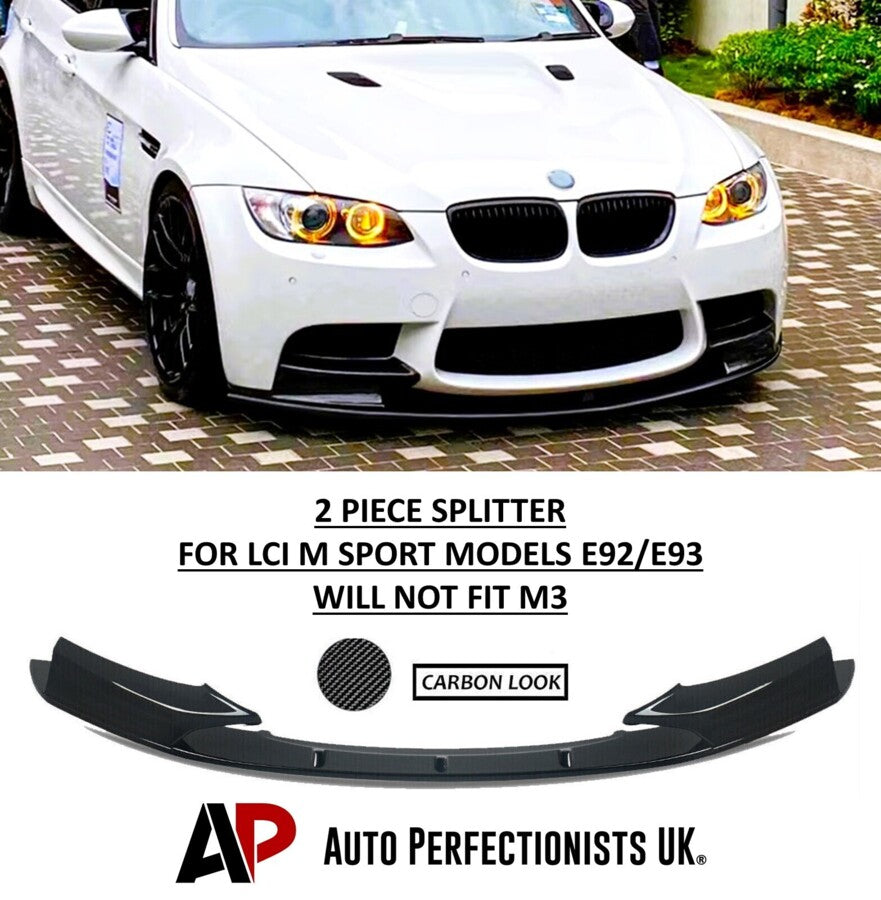 BMW 3 Series E92 E93 Front Splitter Spoiler 08-12 ABS Carbon Fibre
