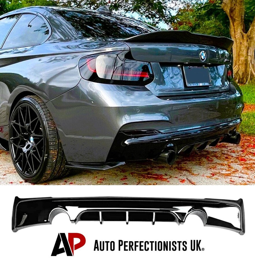 BMW 2 Series F22 Rear Diffuser Valance Bumper 2013-21 ABS Gloss Black