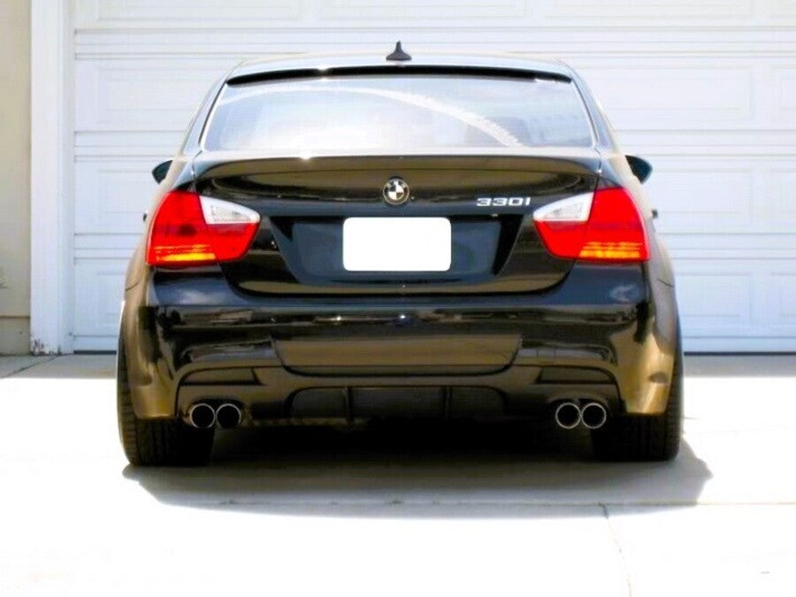 BMW 3 Series E90 E91 Rear Valance Diffuser 04-13 ABS Gloss Black