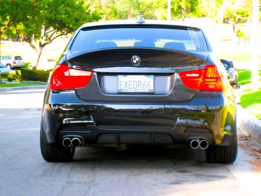 BMW 3 Series E90 E91 Rear Valance Diffuser 04-13 ABS Gloss Black