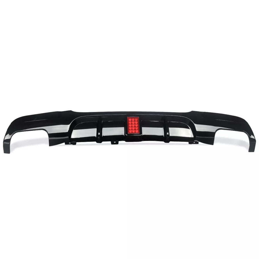BMW 3 Series E90 E91 Rear Valance Diffuser 04-13 W/LED ABS Gloss Black
