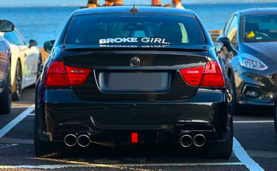 BMW 3 Series E90 E91 Rear Valance Diffuser 04-13 W/LED ABS Gloss Black