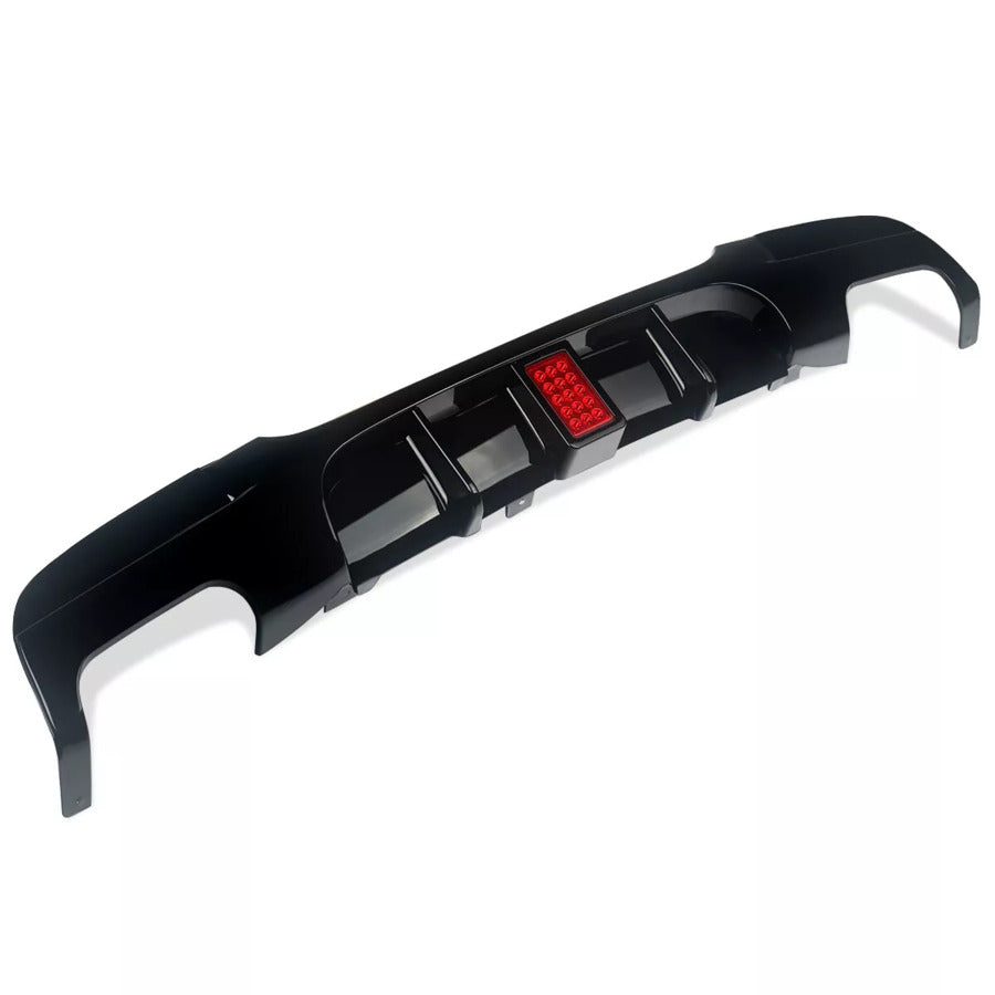 BMW 3 Series E90 E91 Rear Valance Diffuser 04-13 W/LED ABS Gloss Black