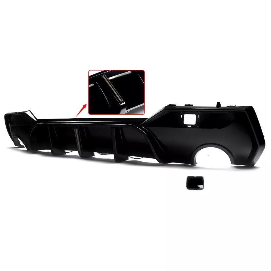 BMW 4 Series G22 G23 Rear Diffuser Valance W/LED ABS Gloss Black