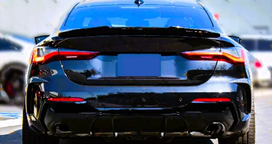 BMW 4 Series G26 4dr Gran Coupe Rear Diffuser 20-24 ABS Gloss Black