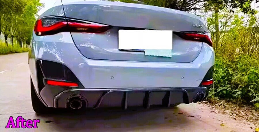 BMW 4 Series G26 4dr Gran Coupe Rear Diffuser 20-24 ABS Gloss Black