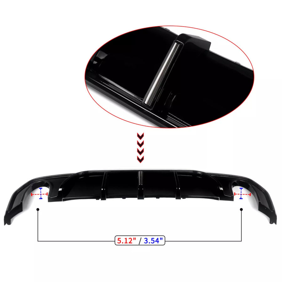 BMW 4 Series G26 Gran Coupe Rear Diffuser 20-24 W/LED ABS Gloss Black