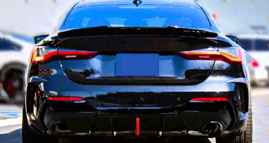 BMW 4 Series G26 Gran Coupe Rear Diffuser 20-24 W/LED ABS Gloss Black