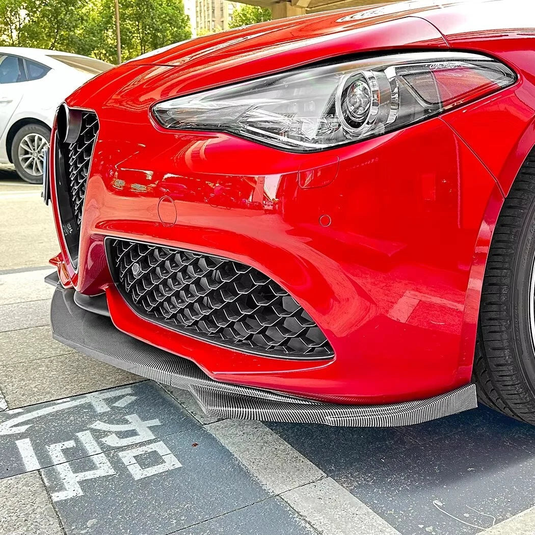 Alfa Romeo Giulia 952 Gloss Black Front Splitter Spoiler Lip 2015-24
