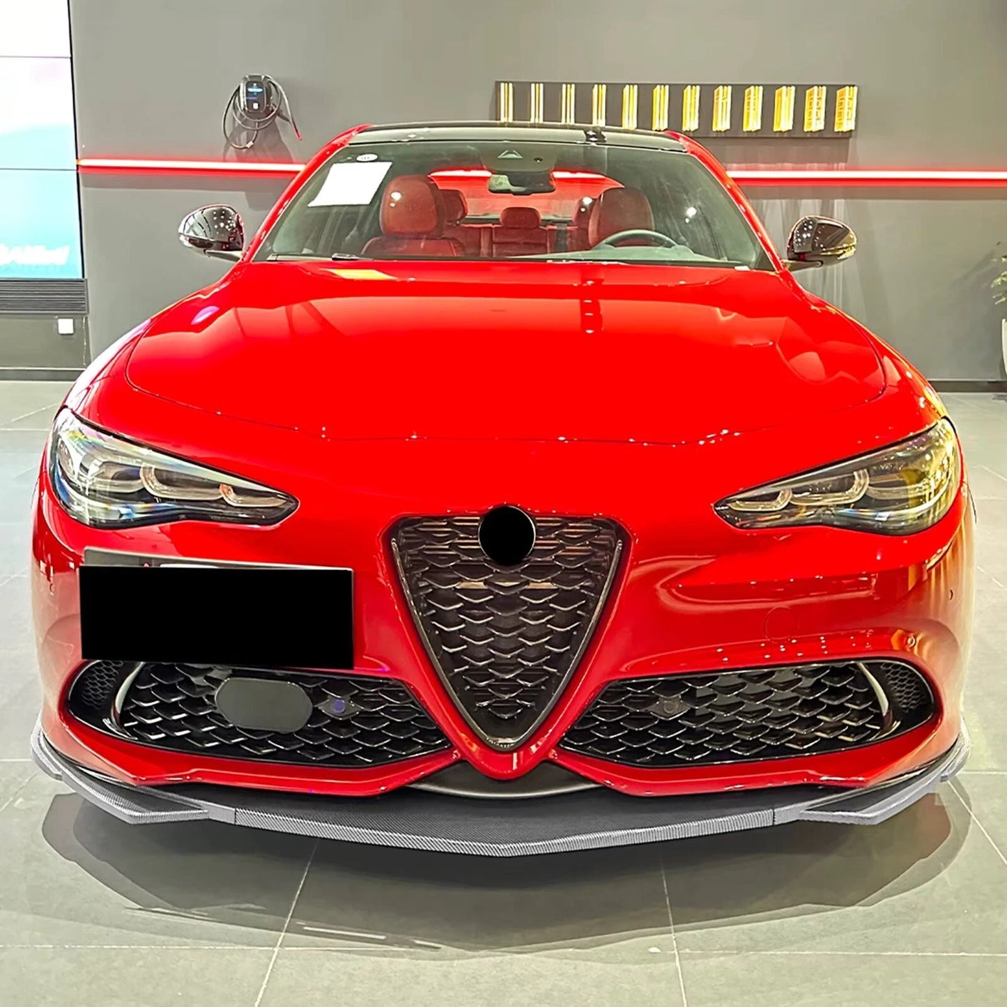 Alfa Romeo Giulia 952 Gloss Black Front Splitter Spoiler Lip 2015-24