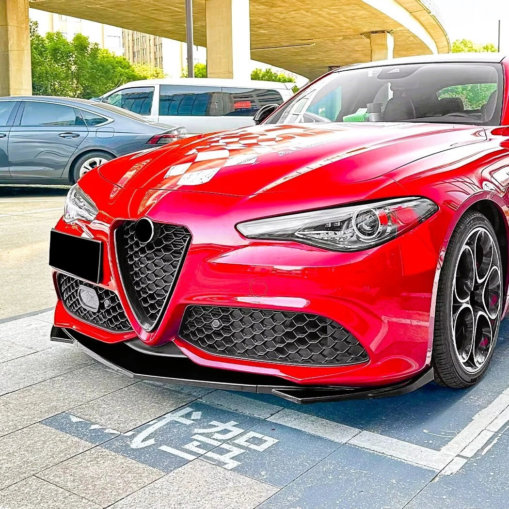 Alfa Romeo Giulia 952 Gloss Black Front Splitter Spoiler Lip 2015-24