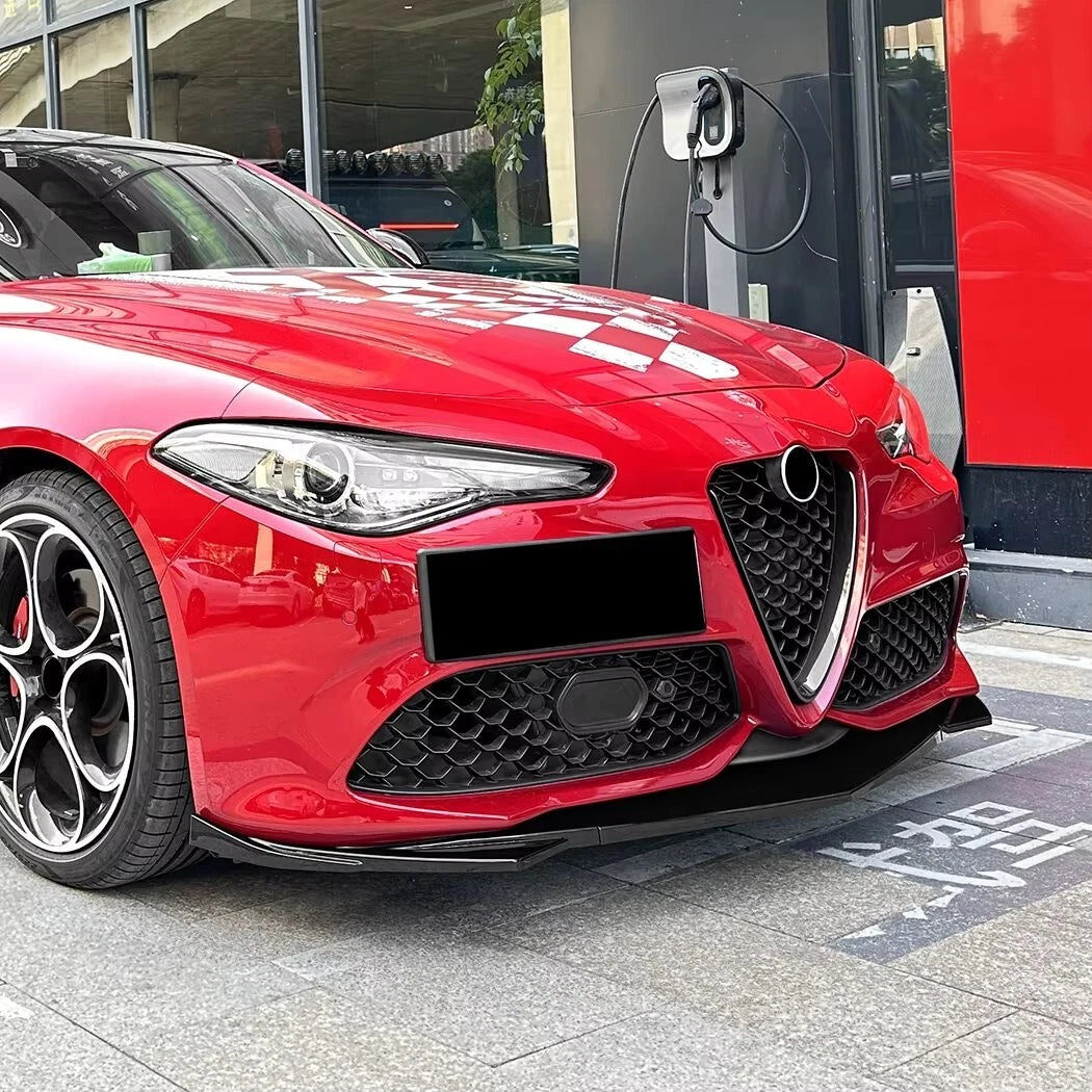 Alfa Romeo Giulia 952 Gloss Black Front Splitter Spoiler Lip 2015-24