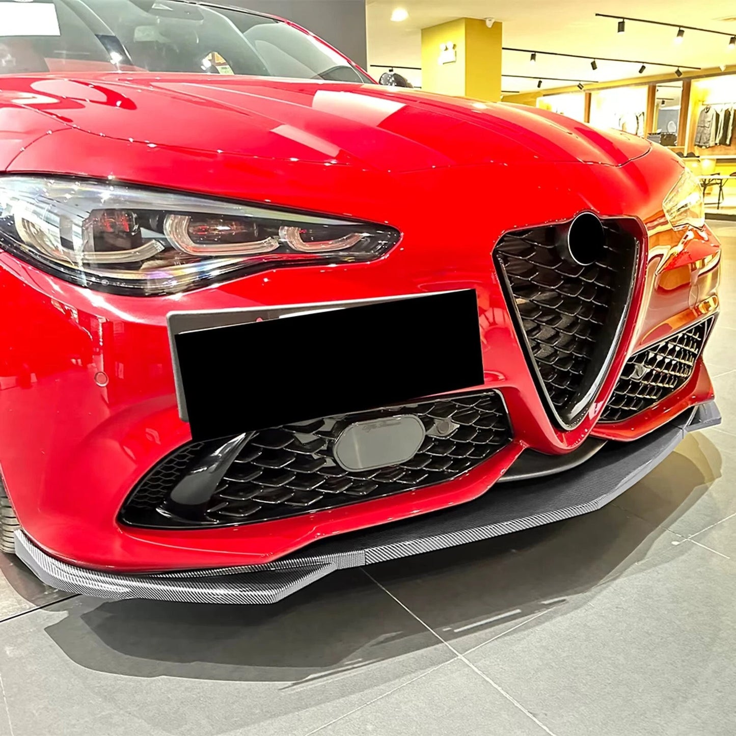 Alfa Romeo Giulia 952 Gloss Black Front Splitter Spoiler Lip 2015-24
