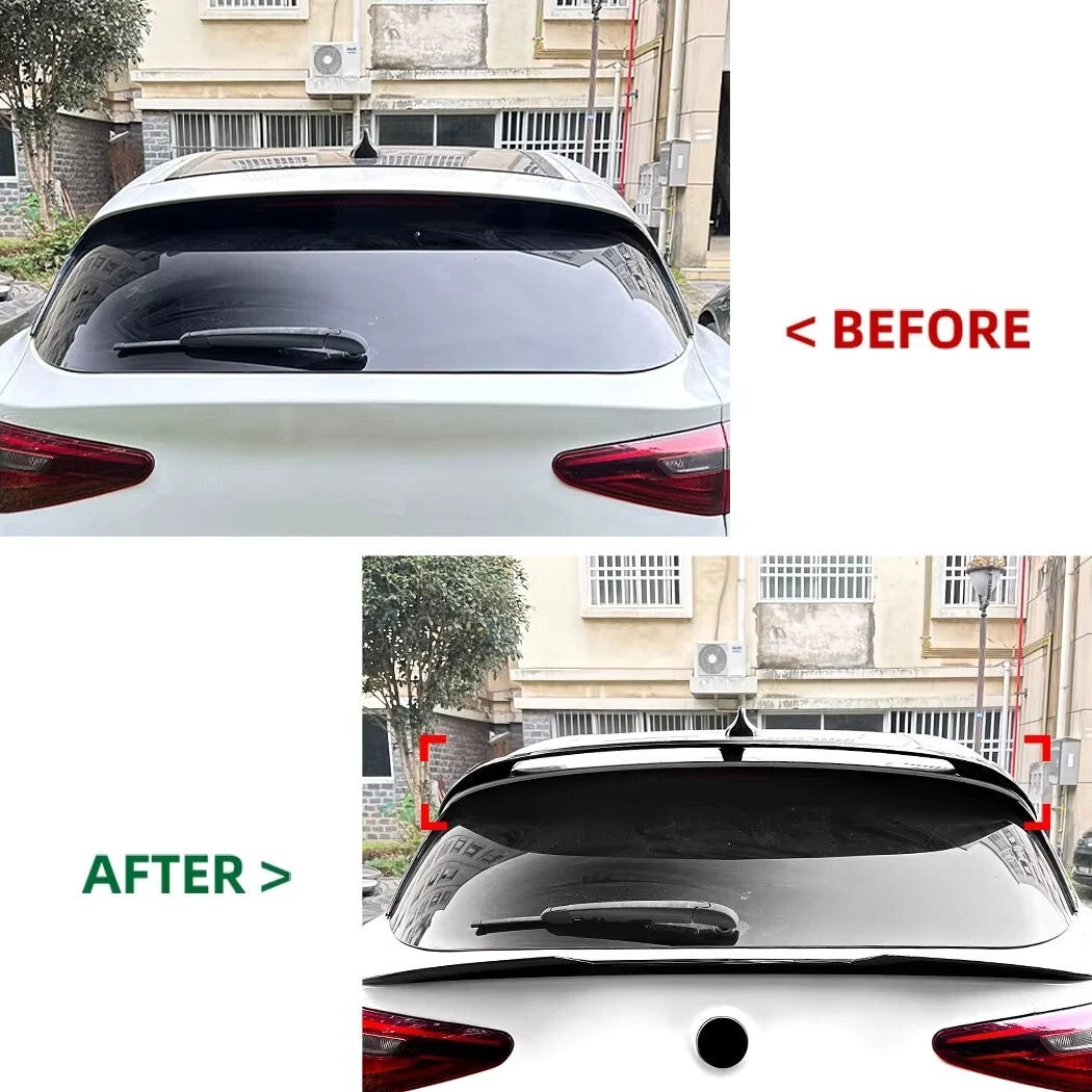 Alfa Romeo Stelvio Gloss Black Rear Roof Spoiler Lip 2017- 24
