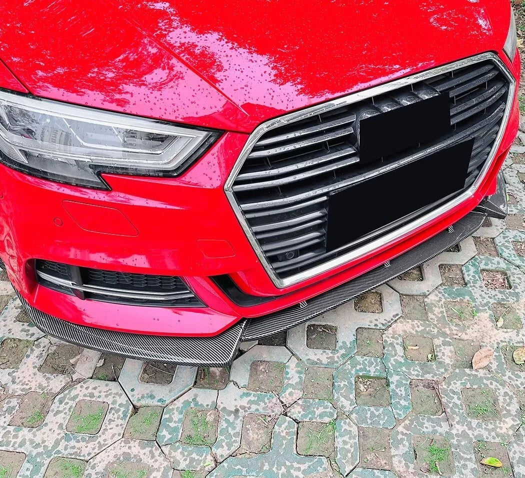 Audi A3 S3 S Line 8V Gloss Black Front Splitter Spoiler Lip 2017-20