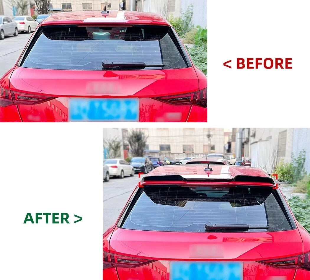 Audi A3 S3 RS3 8Y Gloss Black Rear Roof Spoiler Lip Splitter 2020- 24