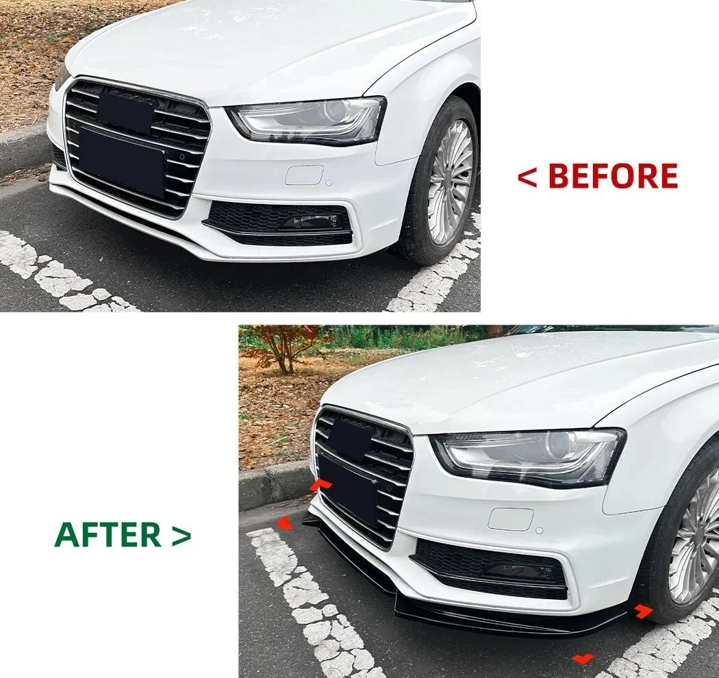 Audi A4 S4 S Line B8.5 Gloss Black Front Splitter Spoiler Lip 13-16