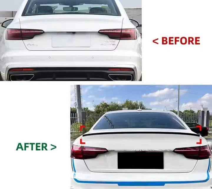 Audi A4 B9 Gloss Black Rear S4 Style Boot Spoiler Lip Aero 2016- 24