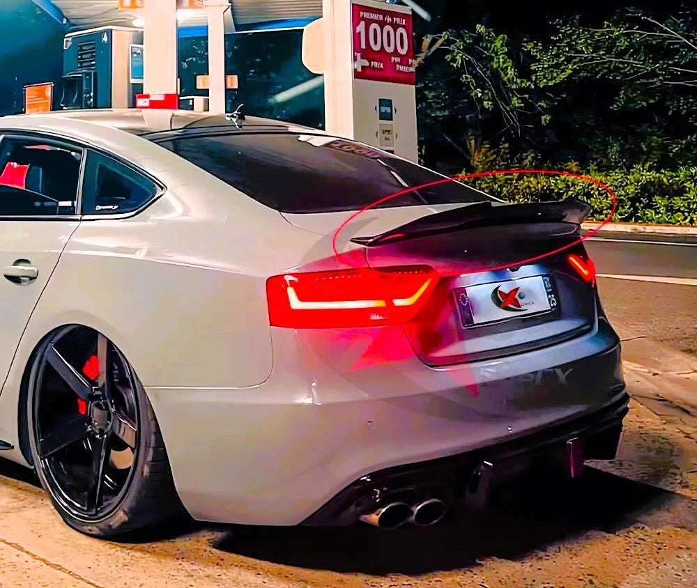 Audi A5 B8 Sportback 4dr Gloss Black Rear PSM Ducktail Boot Spoiler