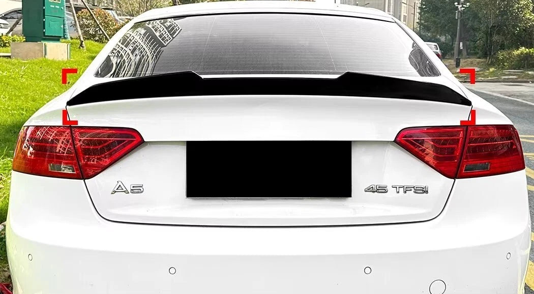 Audi A5 B8 Sportback 4dr Gloss Black Rear PSM Ducktail Boot Spoiler