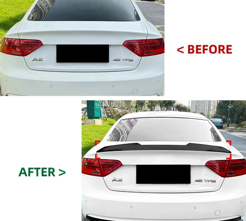 Audi A5 B8 Sportback 4dr Gloss Black Rear PSM Ducktail Boot Spoiler