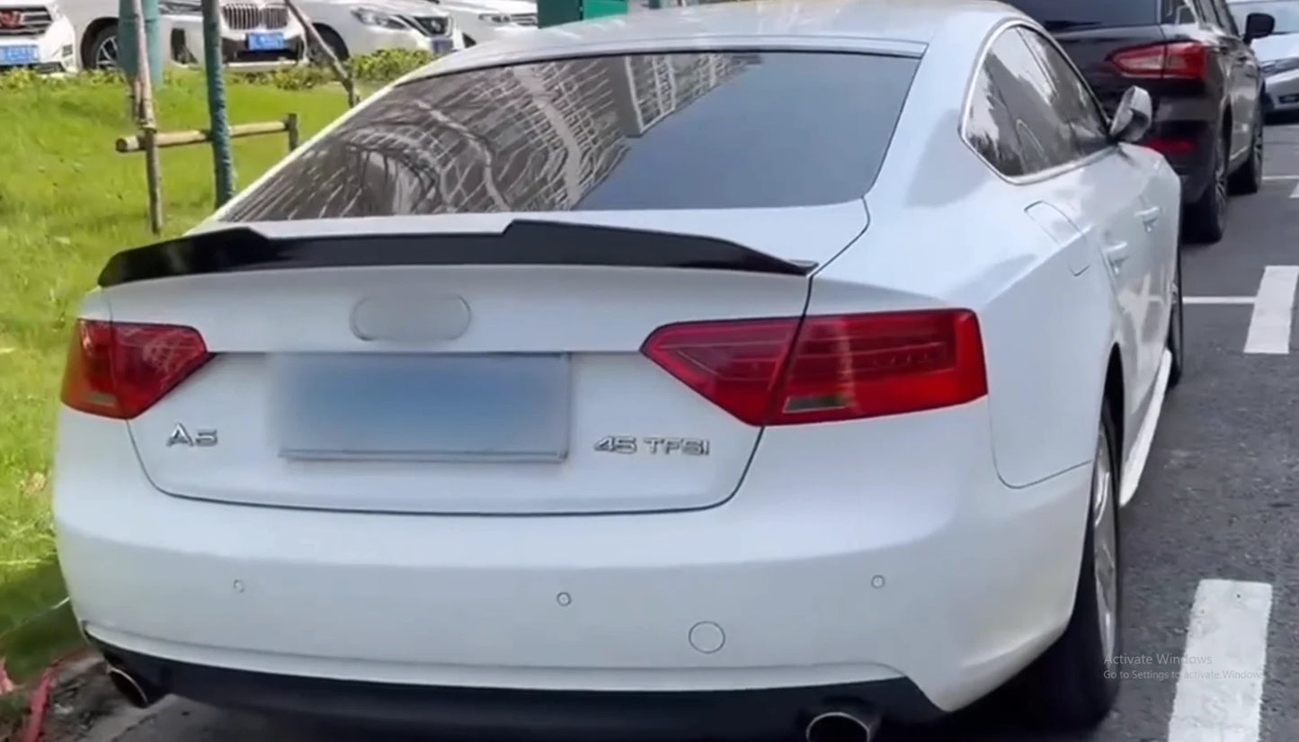 Audi A5 B8 Sportback 4dr Gloss Black Rear PSM Ducktail Boot Spoiler