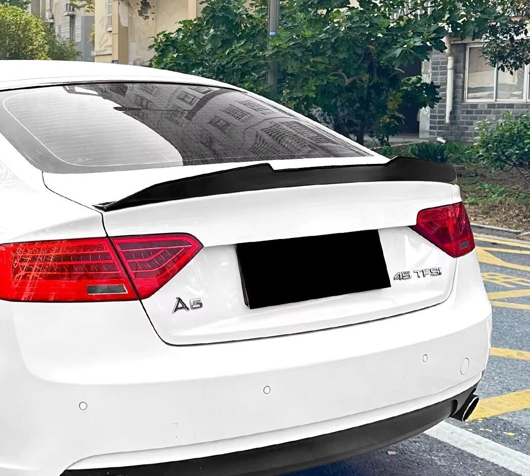 Audi A5 B8 Sportback 4dr Gloss Black Rear PSM Ducktail Boot Spoiler