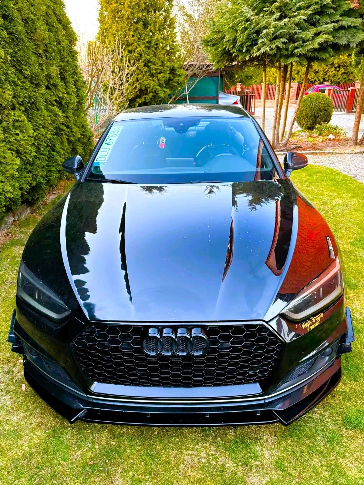Audi A5 S5 S Line B9 Gloss Black Front Splitter Spoiler Lip 2016-2021
