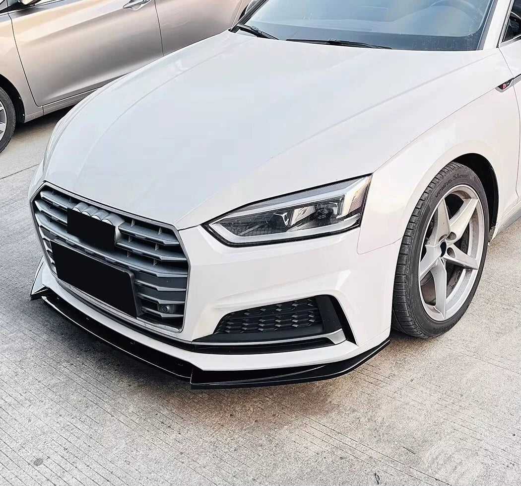 Audi A5 S5 S Line B9 Gloss Black Front Splitter Spoiler Lip 2016-2021