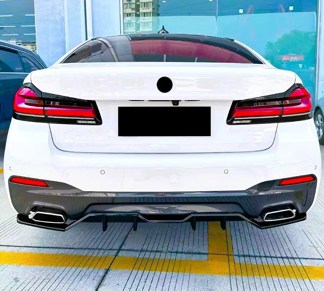 BMW 5 Series G30 LCI M Sport Gloss Black Rear Valance Diffuser 2020-23