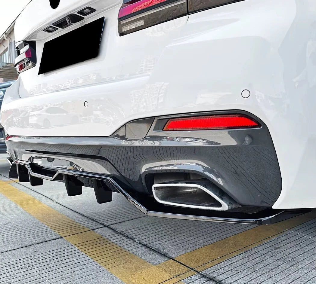 BMW 5 Series G30 LCI M Sport Gloss Black Rear Valance Diffuser 2020-23