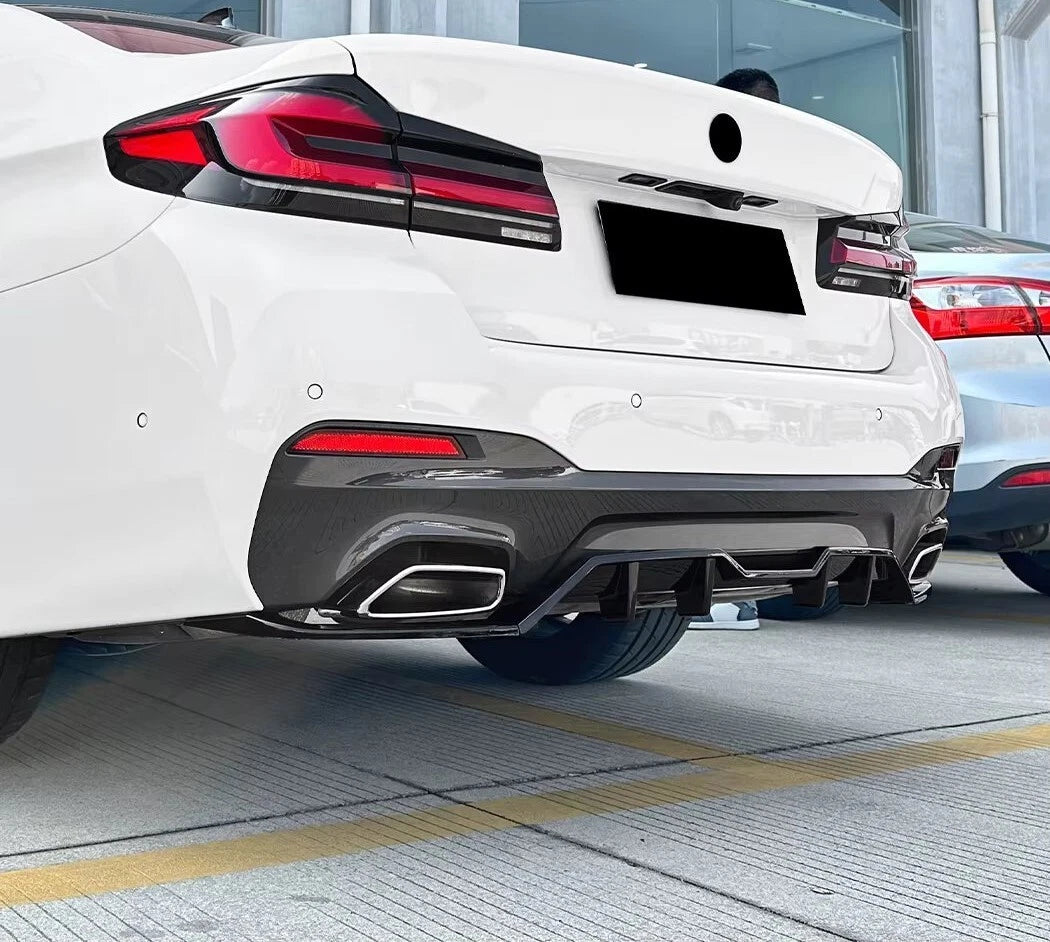 BMW 5 Series G30 LCI M Sport Gloss Black Rear Valance Diffuser 2020-23