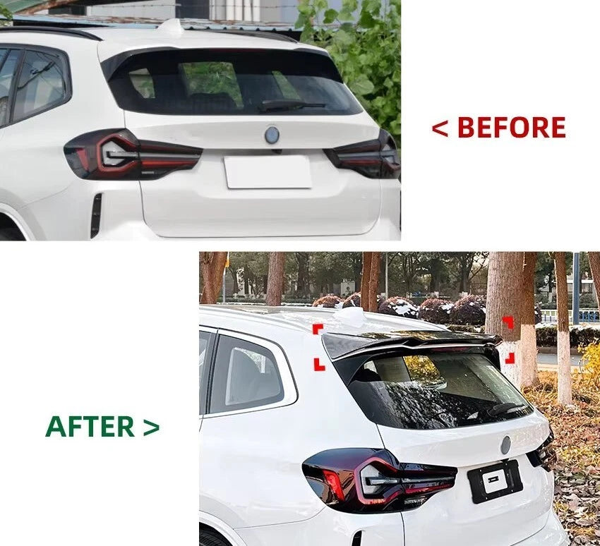BMW X3 G01 Gloss Black Rear X3M Style Roof Spoiler Lip Boot 2017- 24