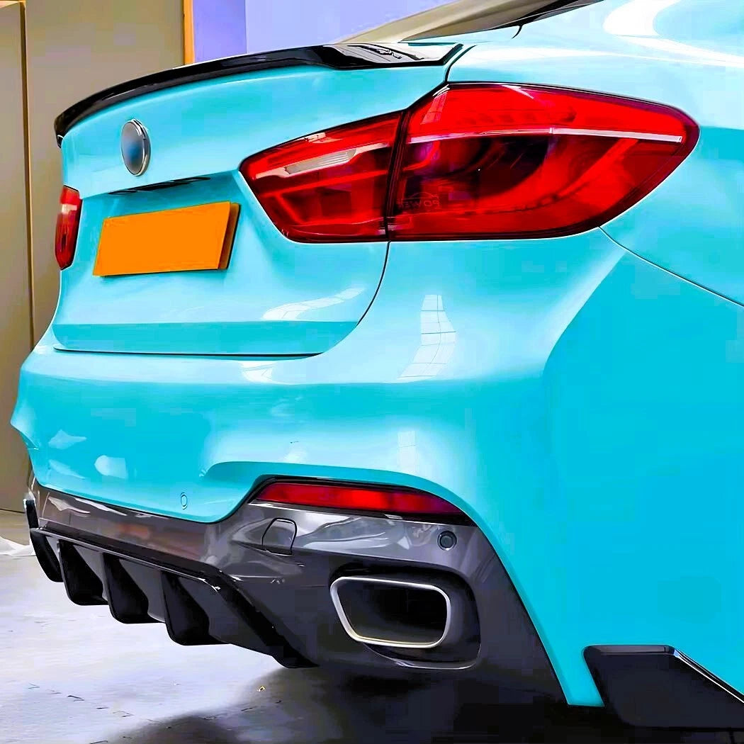 BMW X6 F16 Gloss Black Rear Diffuser Bumper + Side Spats M Sport kit