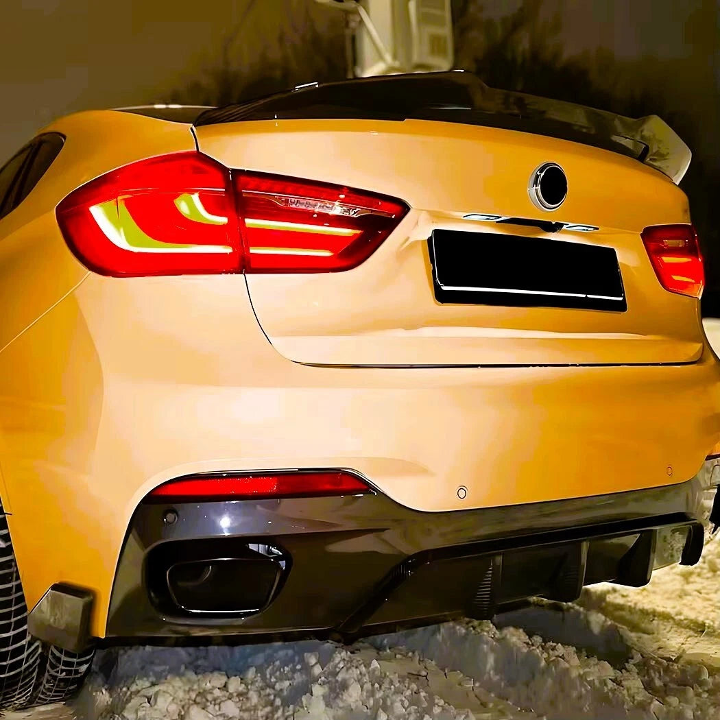 BMW X6 F16 Gloss Black Rear Diffuser Bumper + Side Spats M Sport kit